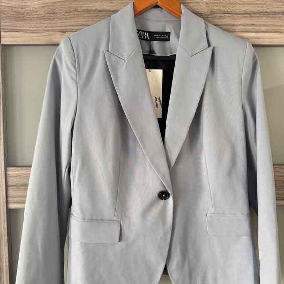 Zara Light Blue Matching Suit with Blazer and Pants - Picture 11 of 12
